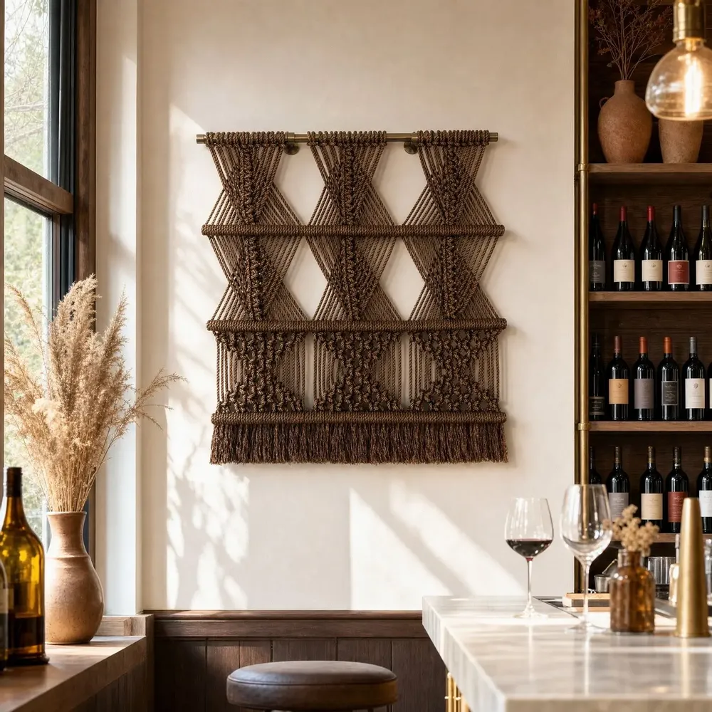 Tapisseries - Tenture Murale Macramé Fondation Marron - NŒULUXE