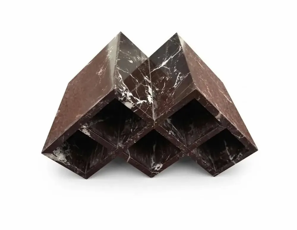 Design objects - Rosso Levanto marble wine bottle holder - SAGIT