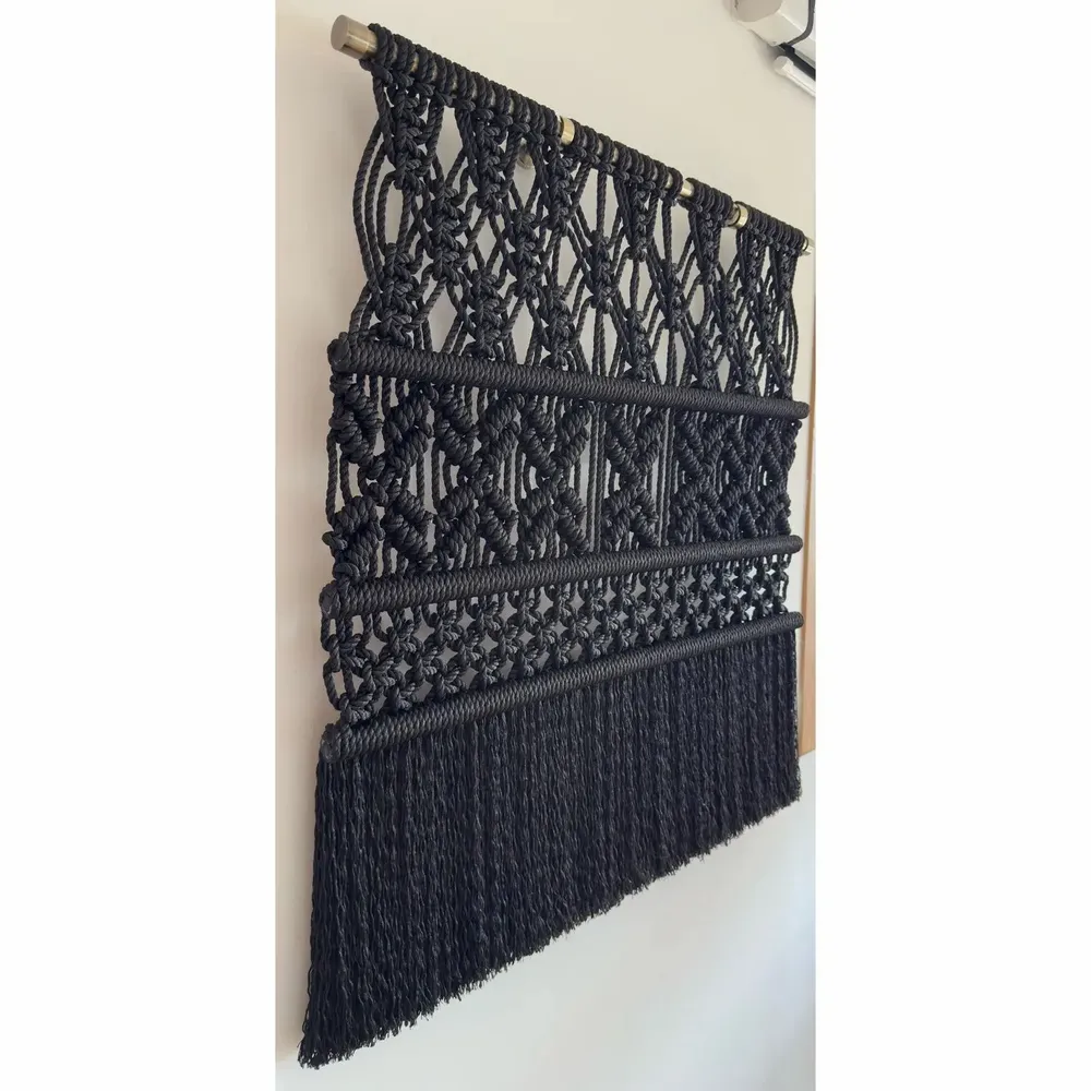 Tapisseries - Tenture Murale Macramé Fondation Noir - NŒULUXE