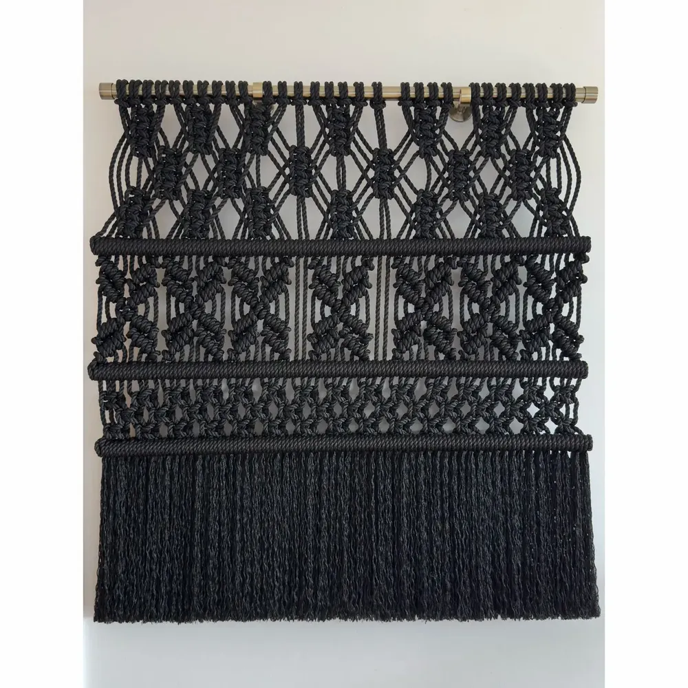 Tapisseries - Tenture Murale Macramé Fondation Noir - NŒULUXE
