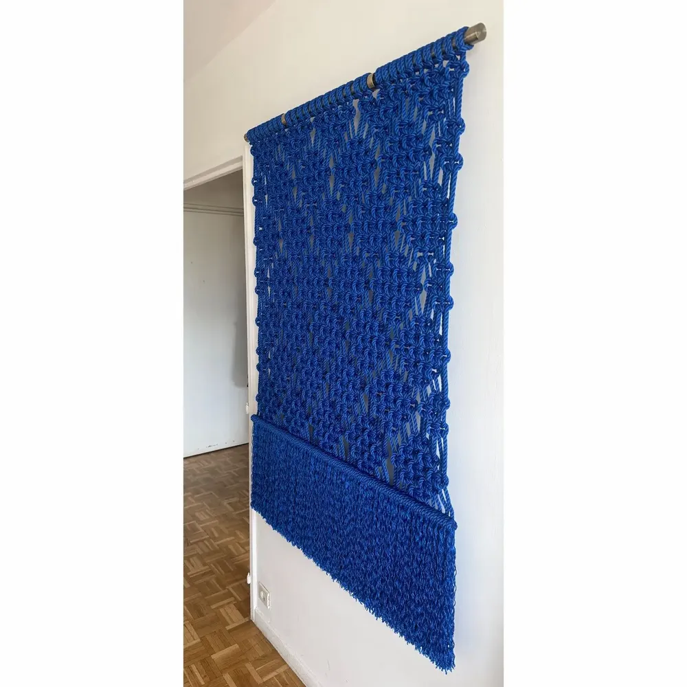 Tapisseries - Tenture Murale Macramé Mili Bleu Électrique - NŒULUXE