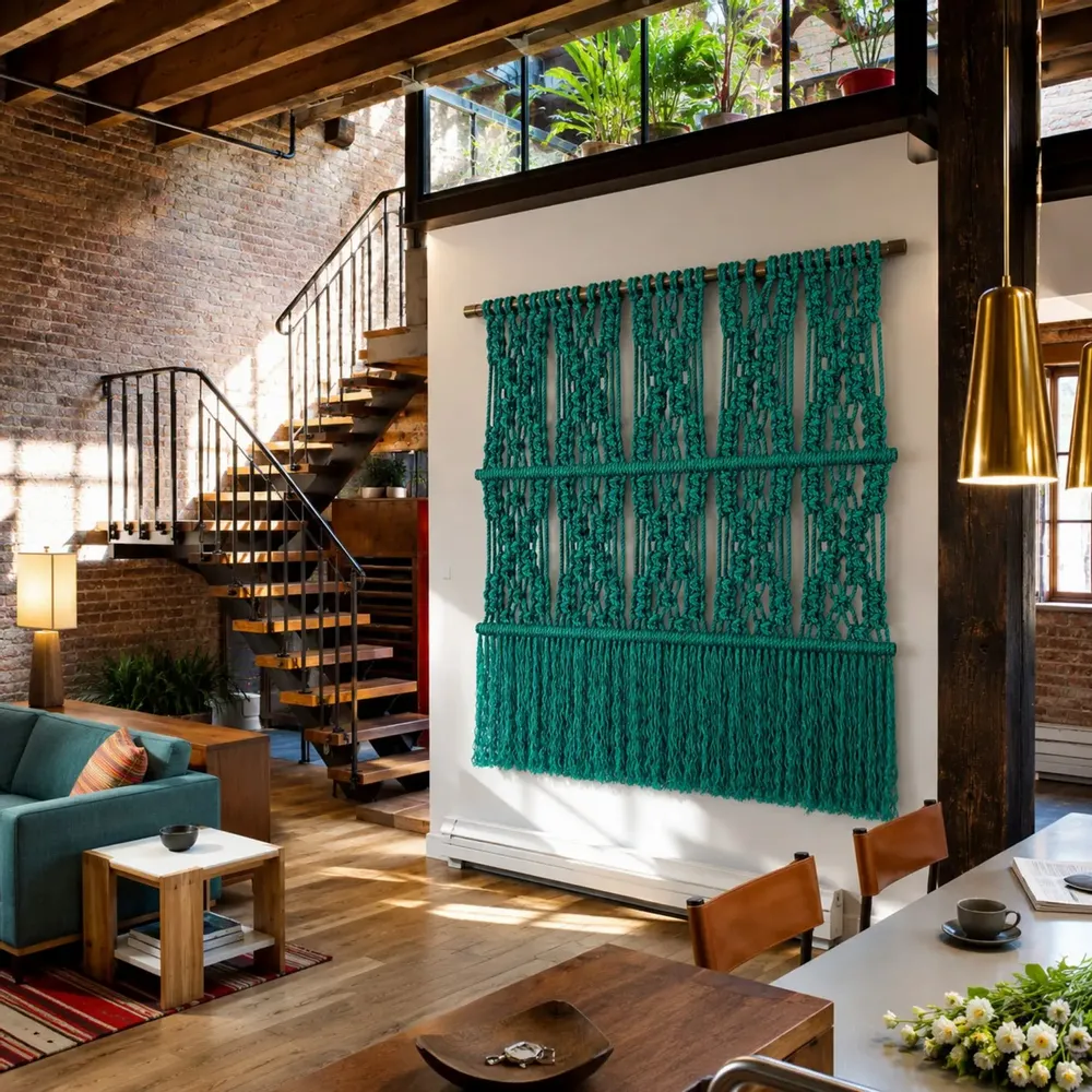 Tapisseries - Tenture Murale Macramé Mili Vert - NŒULUXE