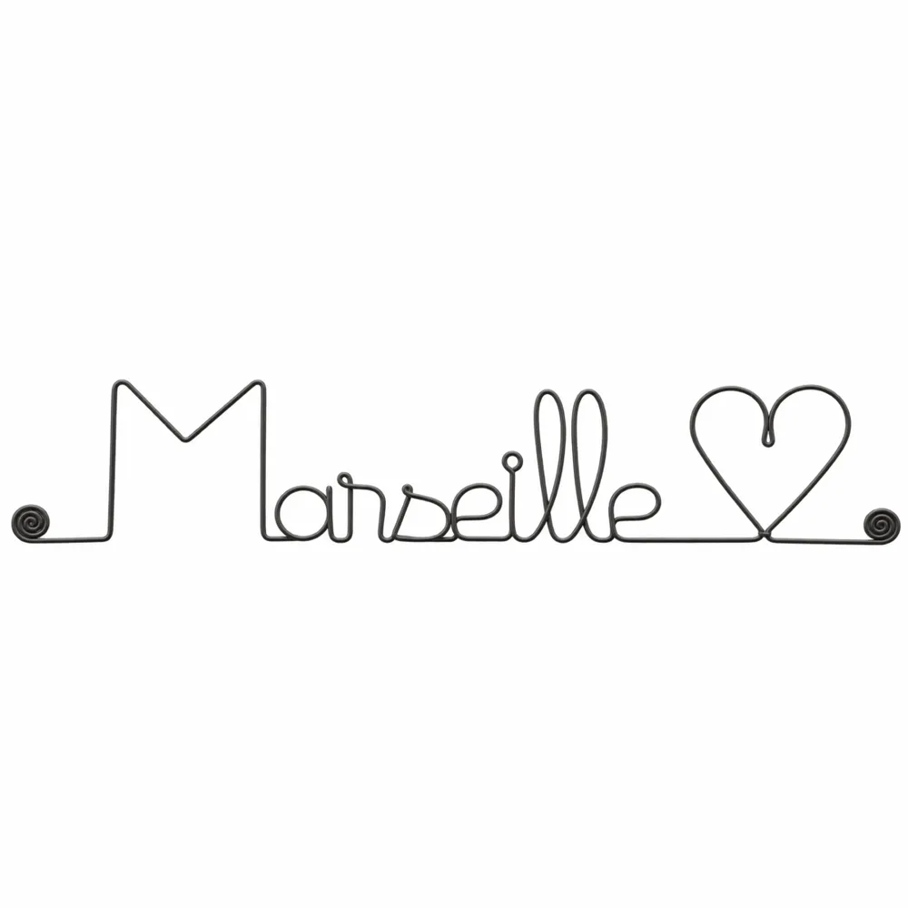 Other wall decoration - Wire Wall Decoration - City -\" Marseille - to be pinned - BIJOUX DE MUR