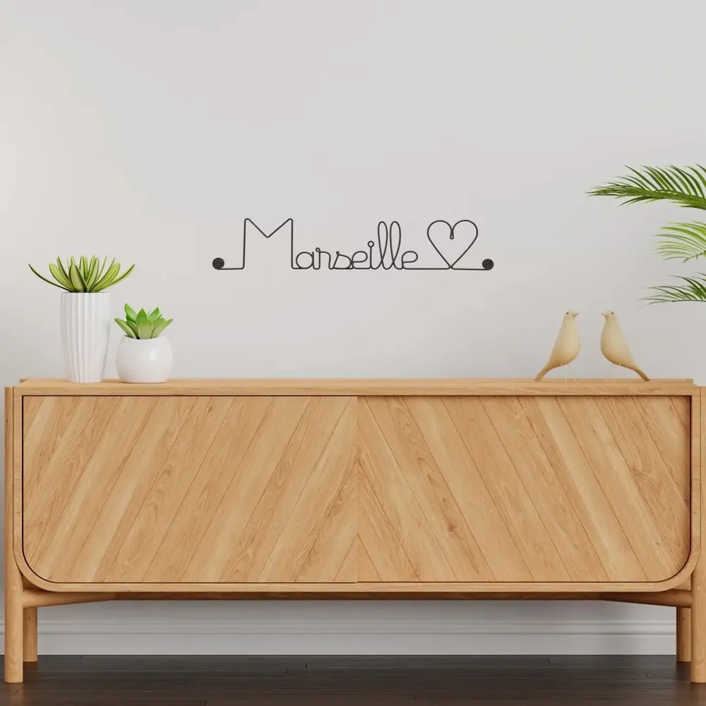 Other wall decoration - Wire Wall Decoration - City -\" Marseille - to be pinned - BIJOUX DE MUR