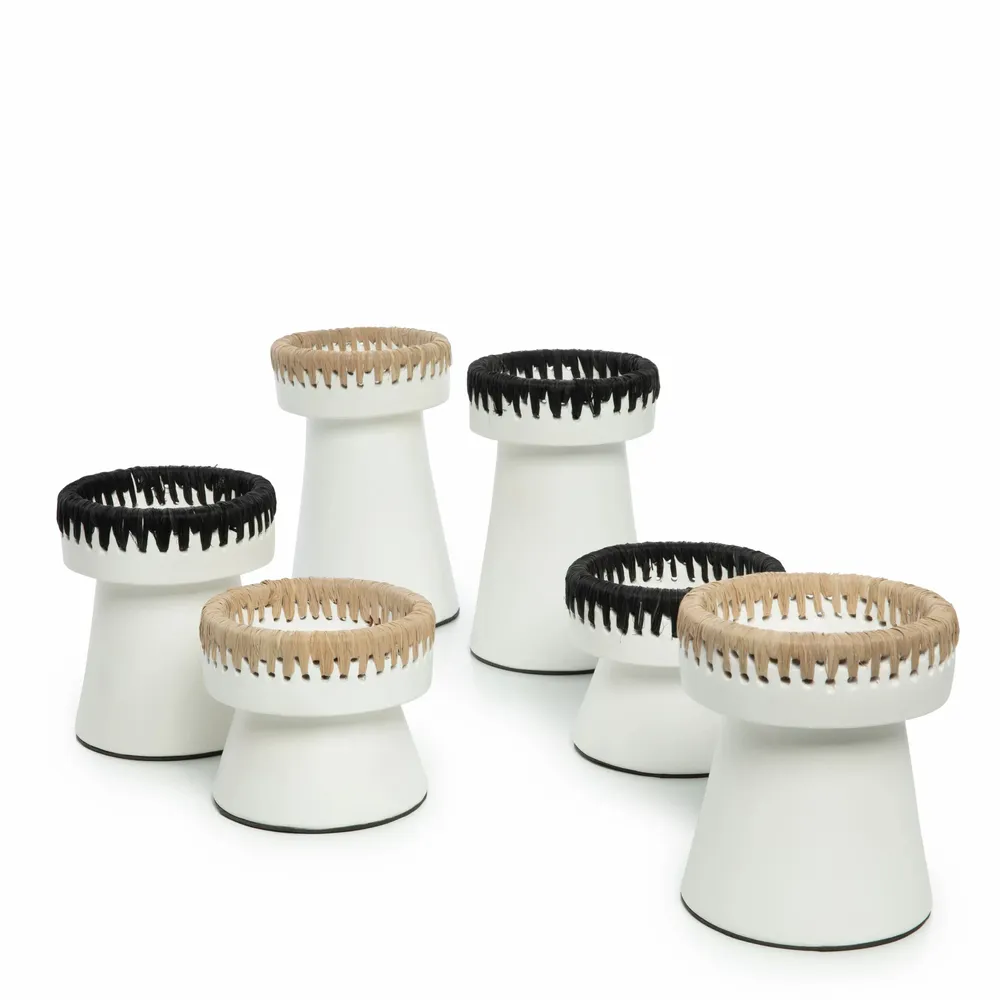 Candlesticks and candle holders - The Pretty Candle Holder - White Black - M - BAZAR BIZAR LIVING