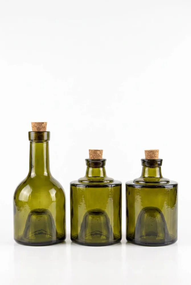 Carafes - La Bouteille à Huile 3-Piece - Vert Olive - BAZAR BIZAR LIVING