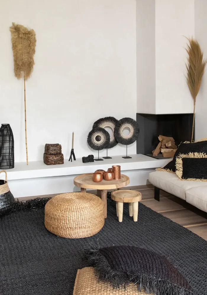 Tapis - Le Tapis Fringed - Noir - 180x240 - BAZAR BIZAR LIVING