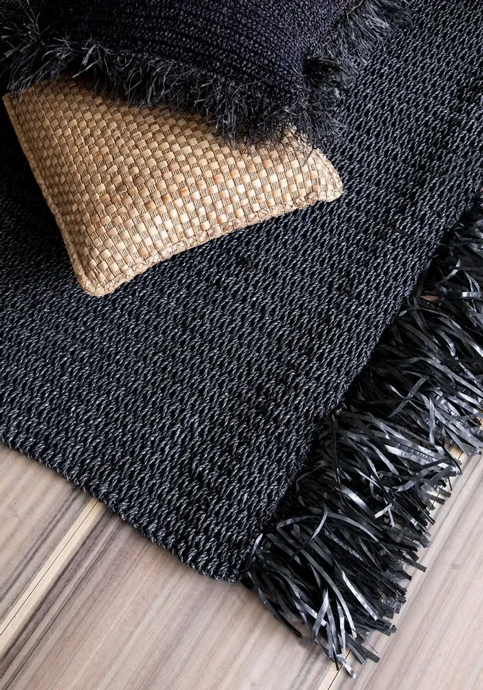 Rugs - The Fringed Carpet - Black - 200x300 - BAZAR BIZAR LIVING