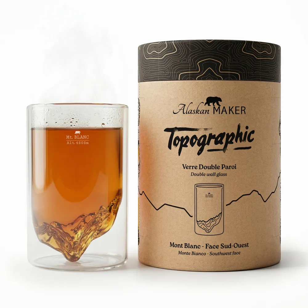 Gifts - Topographic Long Drink Glass - ALASKAN MAKER