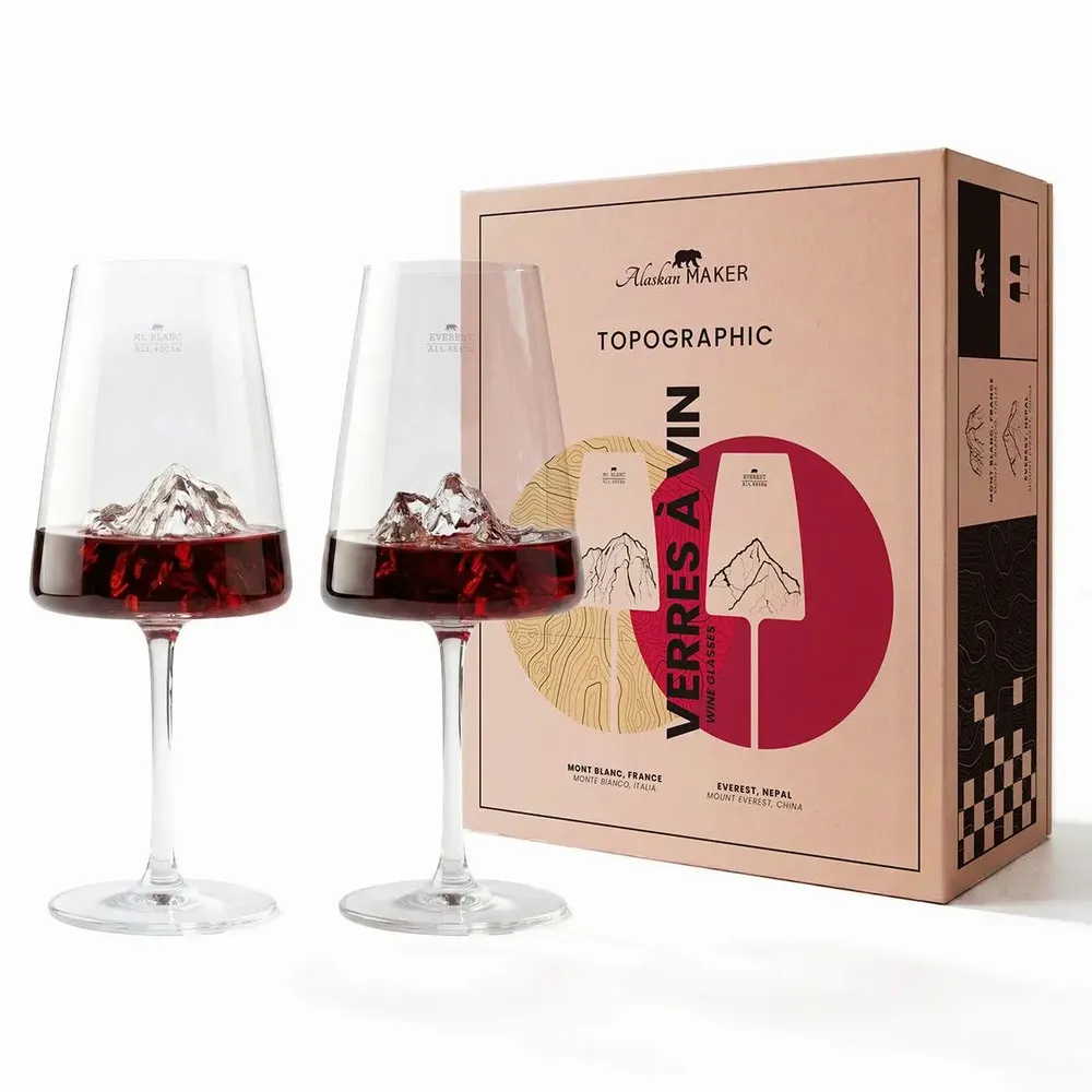 Gifts - Topographic Long Drink Glass - ALASKAN MAKER