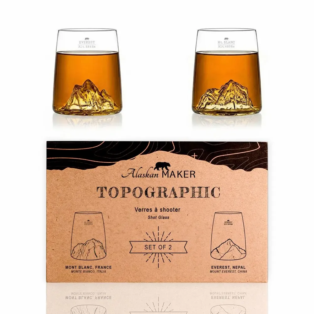 Gifts - Topographic Long Drink Glass - ALASKAN MAKER