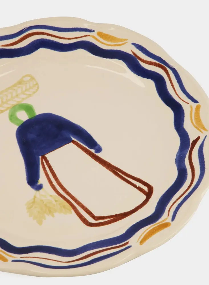 Assiettes au quotidien - Hand-Painted Comporta The Harvester Stoneware Dinner Plate - HOUSE OF CAPRICORN