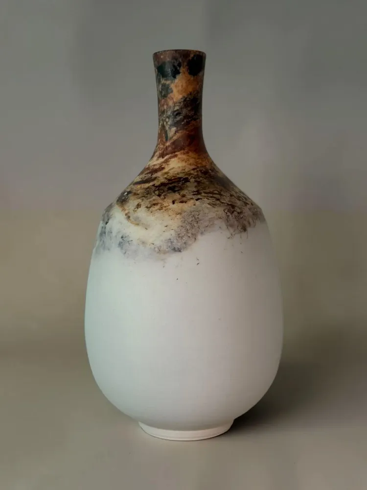 Pottery - Saggar-Fired Arita Porcelain Vase — Shuhari Collection - JOHN MAC CERAMICS