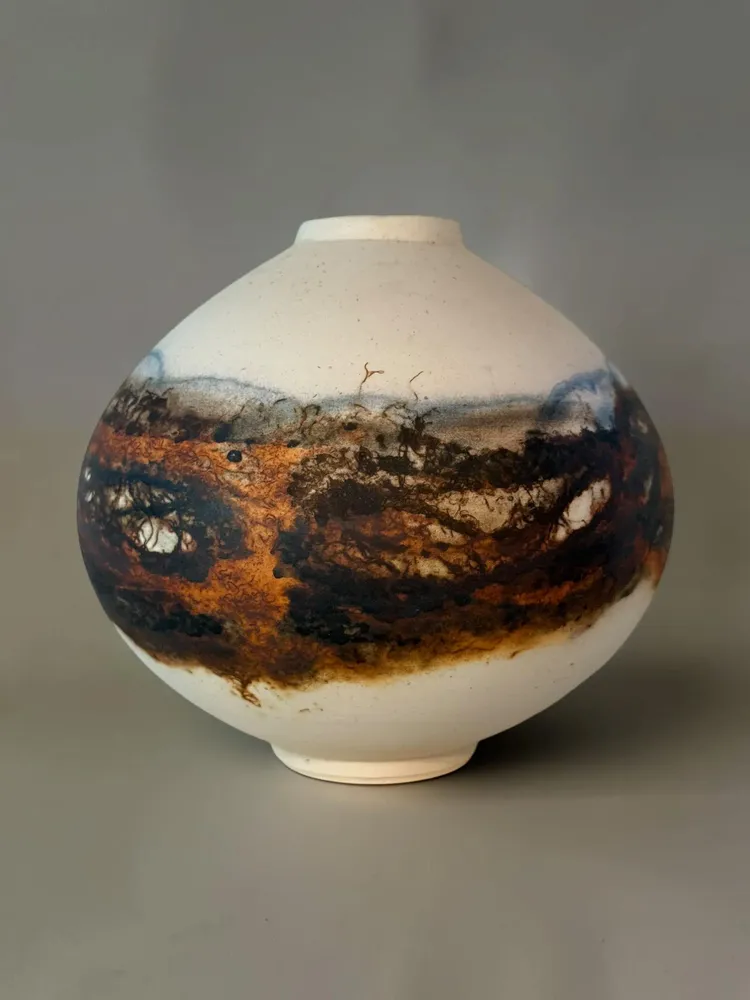 Pottery - Saggar-Fired Arita Porcelain Vase — Shuhari Collection - JOHN MAC CERAMICS