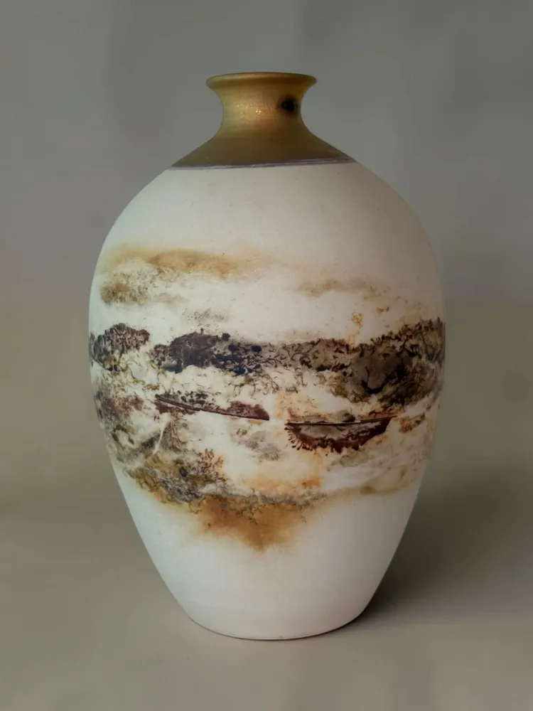 Pottery - Saggar-Fired Arita Porcelain Vase — Shuhari Collection - JOHN MAC CERAMICS
