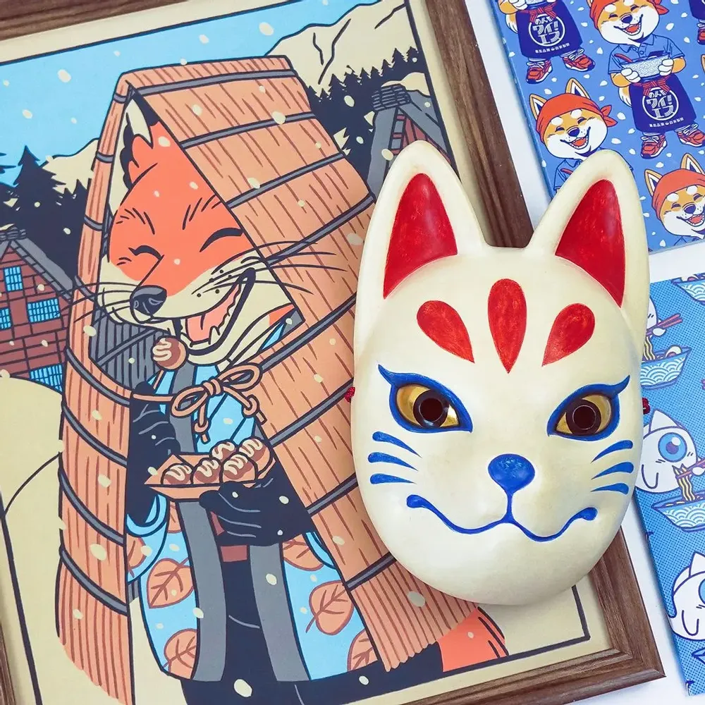 Poster - Poster\" The fox with the mino\” (Format 30x40cm or 50x70cm) - YEAAAH! STUDIO