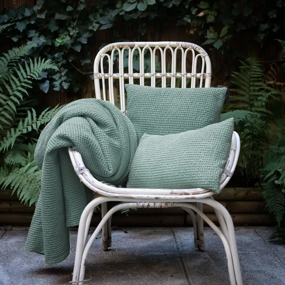 Coussins - Coussin Maia Vert de Gris 30 X 50 - MAISON VIVARAISE - SDE VIVARAISE WINKLER