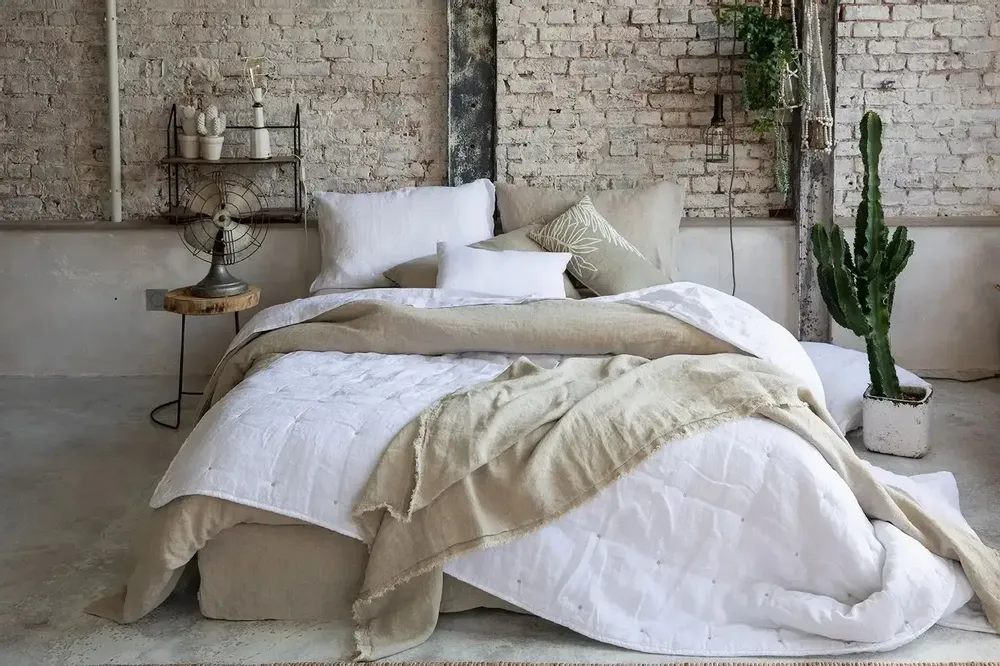 Linge de lit - Housse de couette Zeff Craie 240 x 220 - MAISON VIVARAISE - SDE VIVARAISE WINKLER