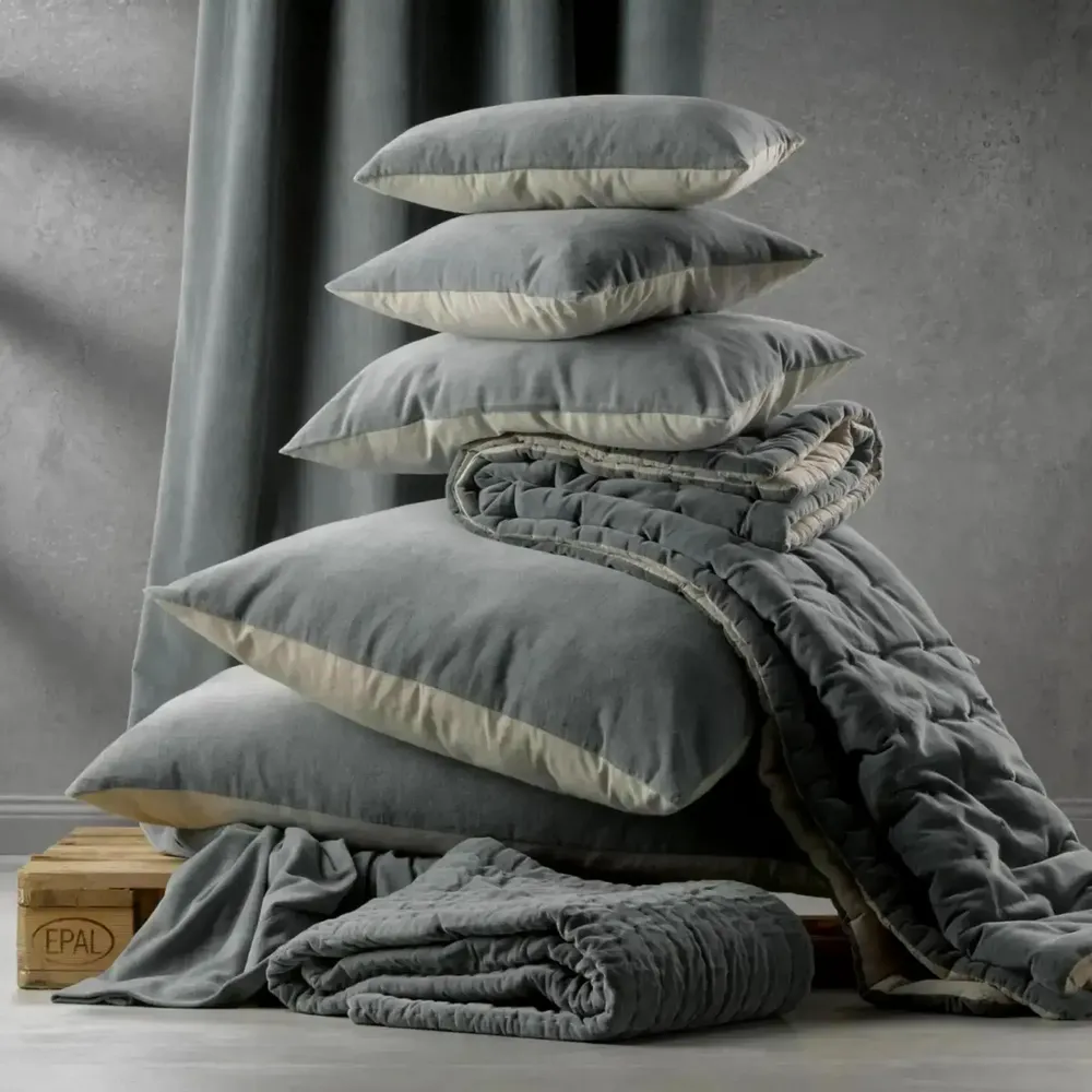 Cushions - Plain Cushion Elise Ficelle 45 X 45 - MAISON VIVARAISE - SDE VIVARAISE WINKLER