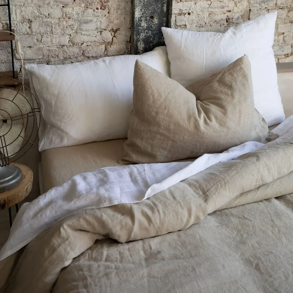 Linge de lit - Housse de couette Zeff Vert de gris 140 x 200 - MAISON VIVARAISE - SDE VIVARAISE WINKLER