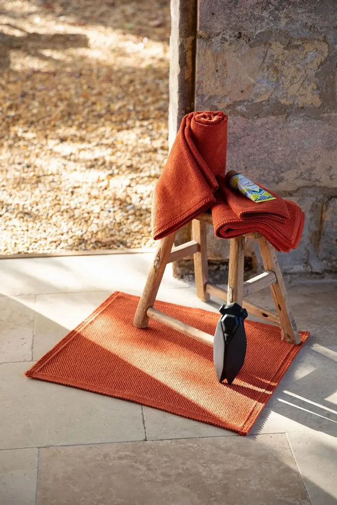 Autres linges de bain - Tapis de bain uni Etia Prusse 54 x 110 - MAISON VIVARAISE - SDE VIVARAISE WINKLER