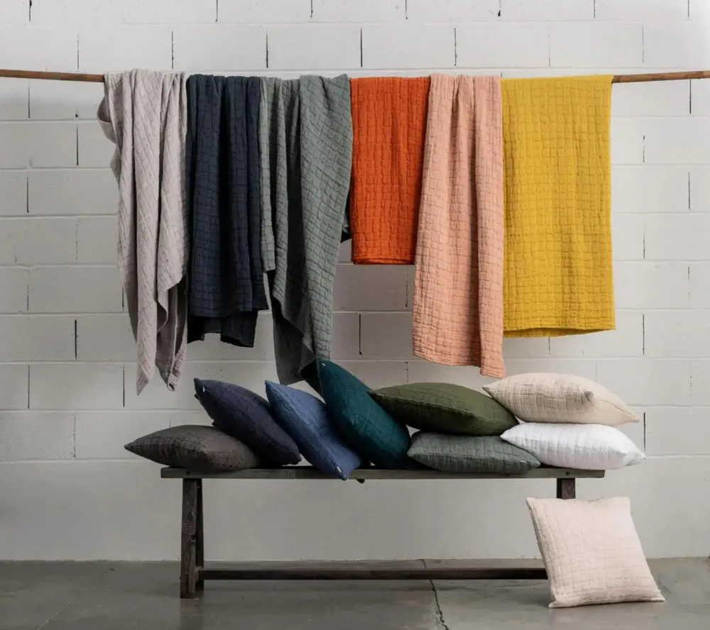 Bed linens - Swami Bed Throw Lin 240 X 260 - MAISON VIVARAISE - SDE VIVARAISE WINKLER