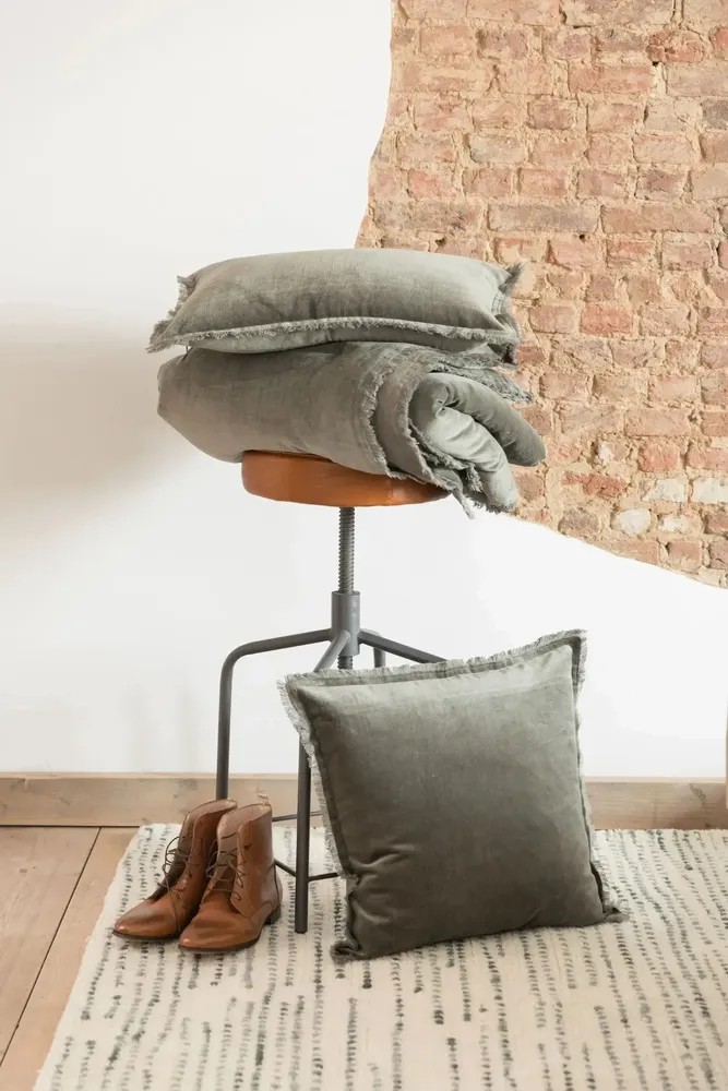 Cushions - Plain Cushion Fara Thym 45 X 45 - MAISON VIVARAISE - SDE VIVARAISE WINKLER
