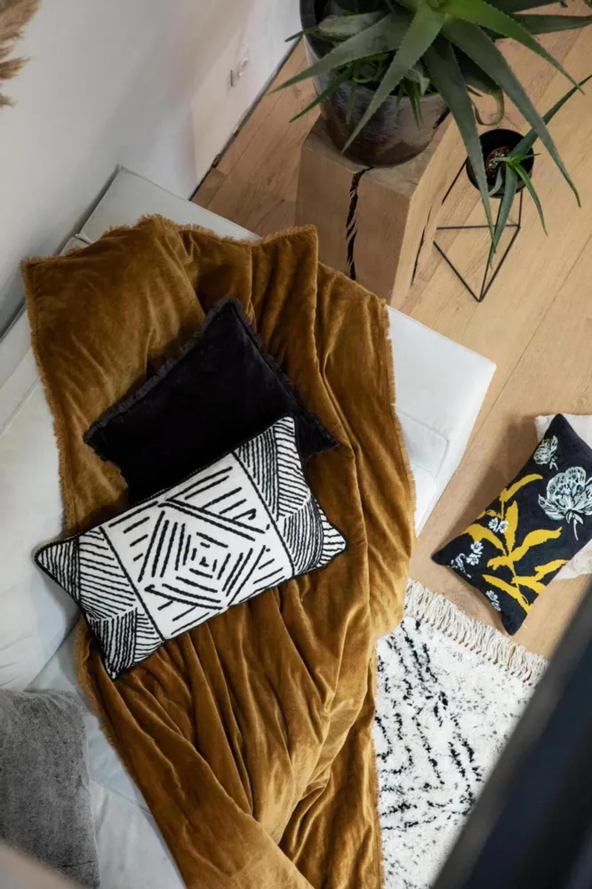 Throw blankets - Plain Fara Throw Thym 135 X 200 - MAISON VIVARAISE - SDE VIVARAISE WINKLER
