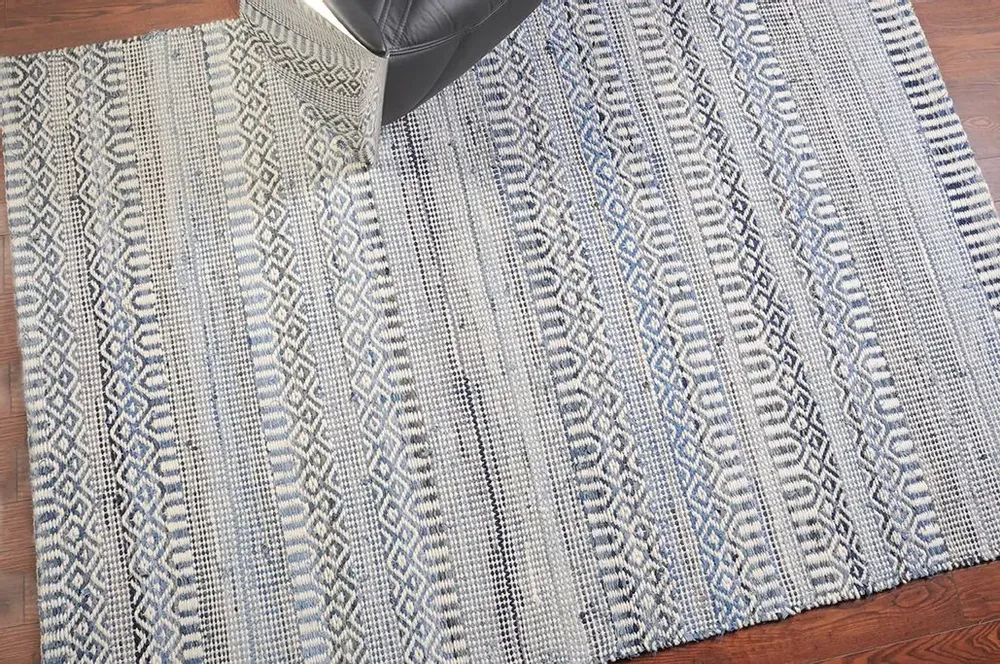 Rugs - Rug Sarah Ivoire/Bleu 120 X 180 - MAISON VIVARAISE - SDE VIVARAISE WINKLER