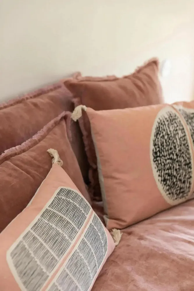 Cushions - Plain Cushion Fara Bois de rose 45 X 45 - MAISON VIVARAISE - SDE VIVARAISE WINKLER