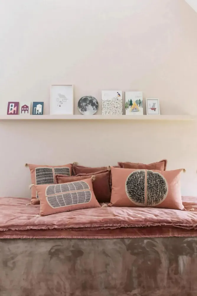 Cushions - Plain Fara Cushion Bois de rose 30 X 50 - MAISON VIVARAISE - SDE VIVARAISE WINKLER