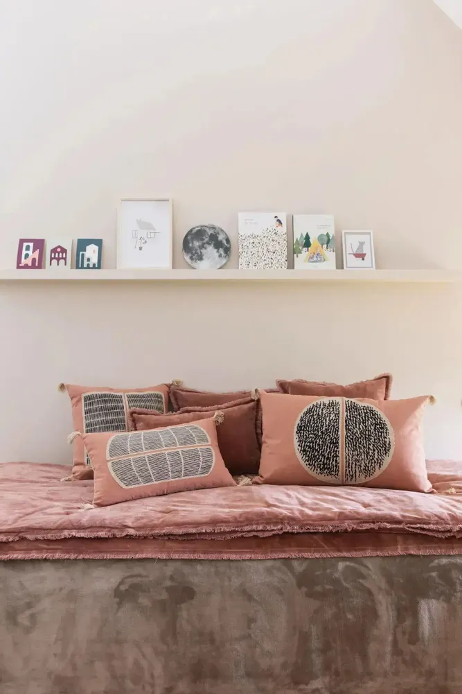 Linge de lit - Édredon uni Fara Bois de rose 85 x 200 - MAISON VIVARAISE - SDE VIVARAISE WINKLER