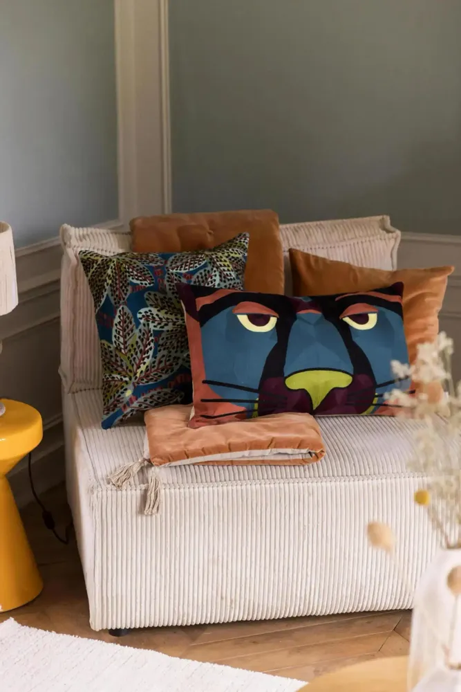 Cushions - Plain Cushion Elise Rouille 45 X 45 - MAISON VIVARAISE - SDE VIVARAISE WINKLER