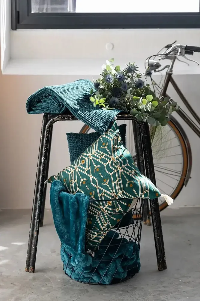 Cushions - Maia Cushion Pétrole 45 X 45 - MAISON VIVARAISE - SDE VIVARAISE WINKLER