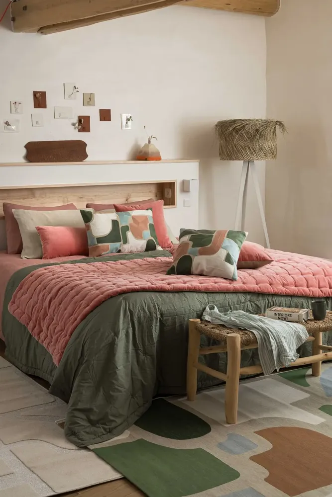 Linge de lit - Chemin de lit uni Elise Pêche 90 x 240 - MAISON VIVARAISE - SDE VIVARAISE WINKLER