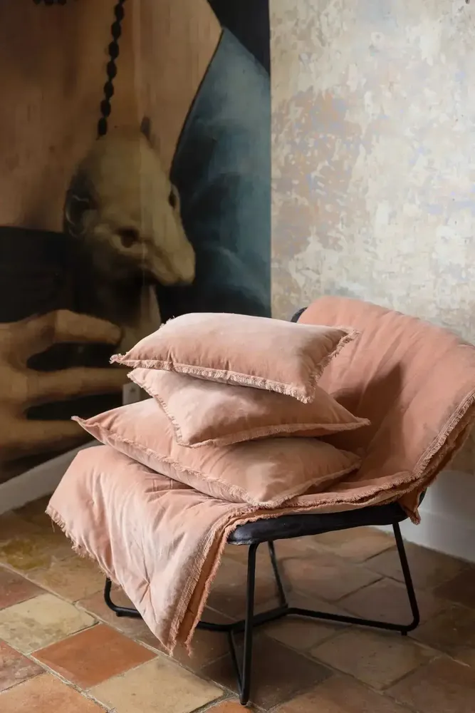 Coussins - Coussin uni Fara Dragée 45 x 45 - MAISON VIVARAISE - SDE VIVARAISE WINKLER