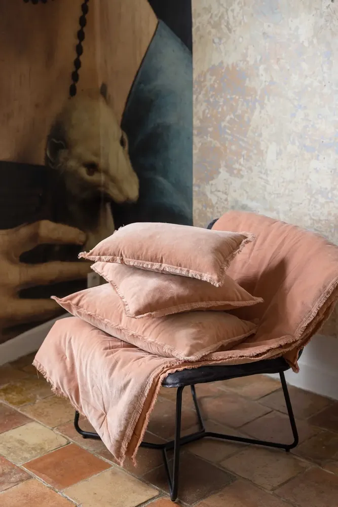 Throw blankets - Plain Fara Throw Dragée 135 X 200 - MAISON VIVARAISE - SDE VIVARAISE WINKLER
