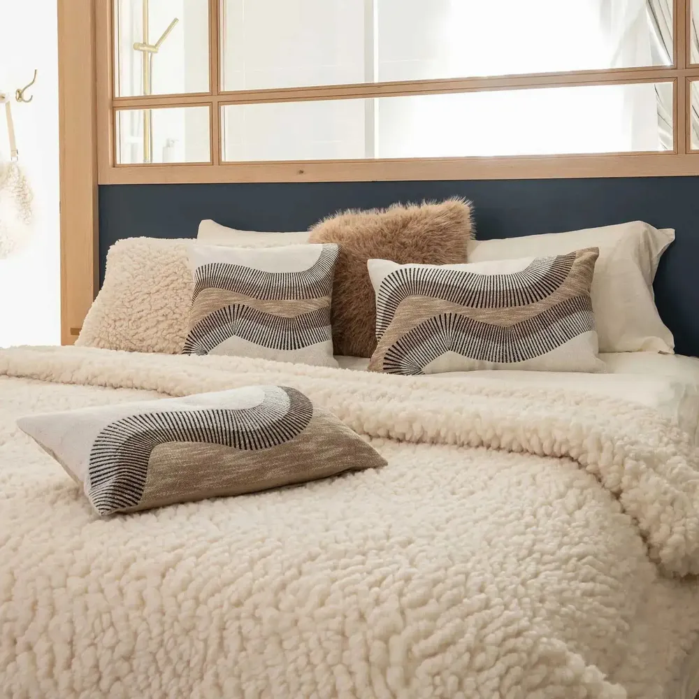 Throw blankets - Noam Maxi Throw Neige 180 X 220 - MAISON VIVARAISE - SDE VIVARAISE WINKLER
