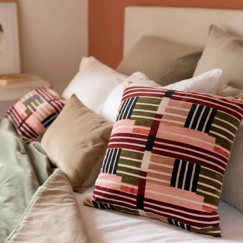 Cushions - Printed Cushion Eren Multico 45 X 45 - MAISON VIVARAISE - SDE VIVARAISE WINKLER
