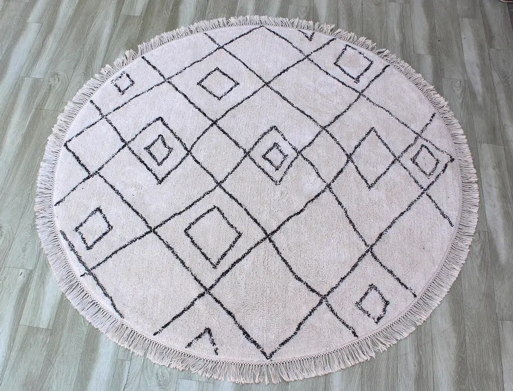 Tapis - Tapis Ervin Ivoire/taupe Diamètre 160 - MAISON VIVARAISE - SDE VIVARAISE WINKLER