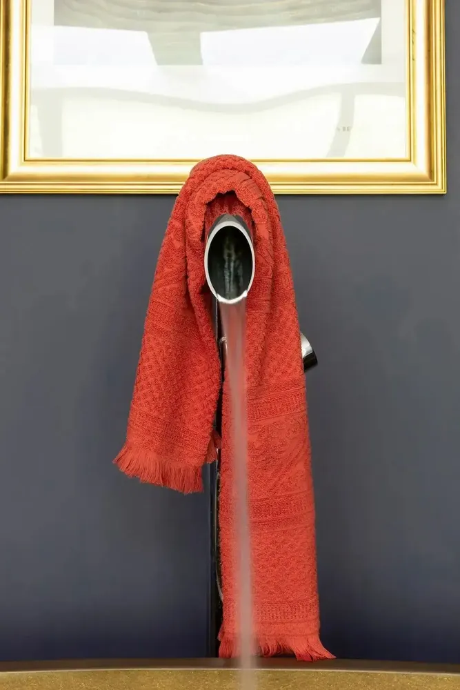 Serviettes de bain - Drap de bain uni Zoé Brique 100 x 180 - MAISON VIVARAISE - SDE VIVARAISE WINKLER