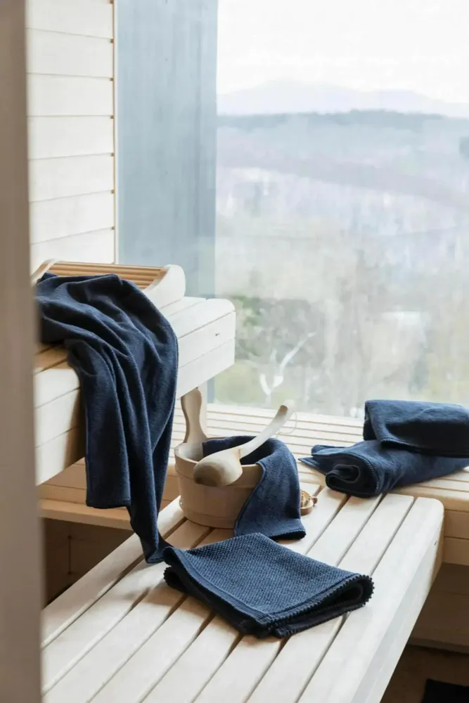 Bath towels - Bora Bath Towel Encre 50 X 100 - MAISON VIVARAISE - SDE VIVARAISE WINKLER