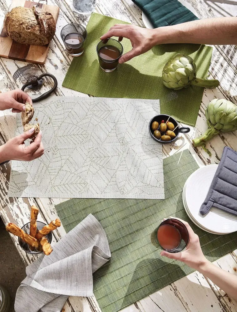 Table cloths - Canna Placemat Set Eucalyptus 33 X 45 - MAISON VIVARAISE - SDE VIVARAISE WINKLER