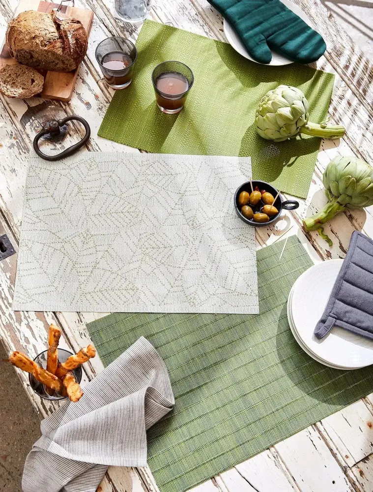 Table cloths - Canna Placemat Set Eucalyptus 33 X 45 - MAISON VIVARAISE - SDE VIVARAISE WINKLER