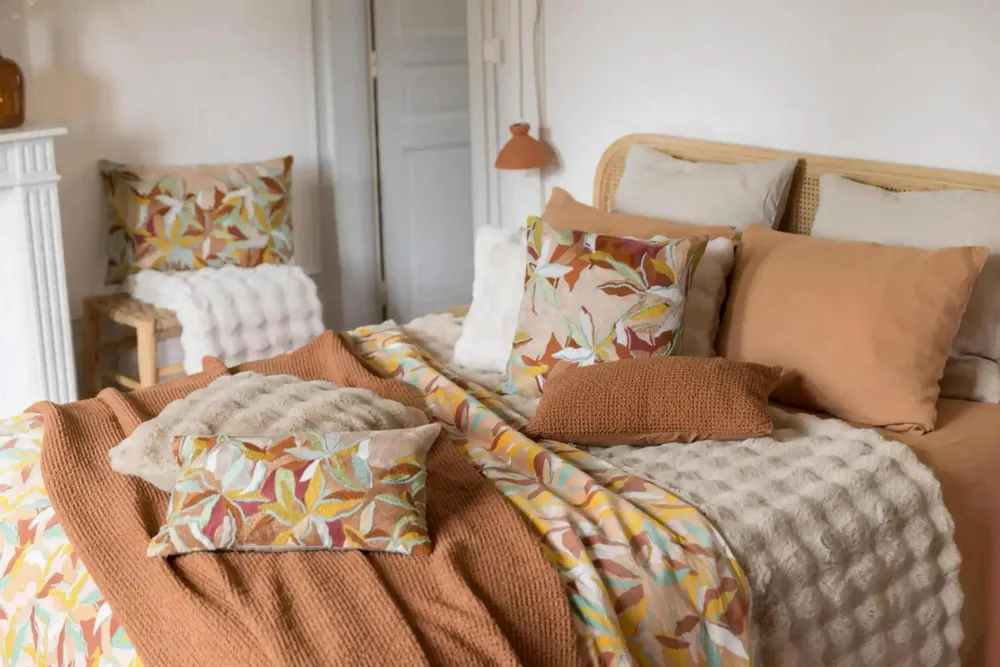 Linge de lit - Taie d'oreiller Kala Cannelle 65 x 65 - MAISON VIVARAISE - SDE VIVARAISE WINKLER