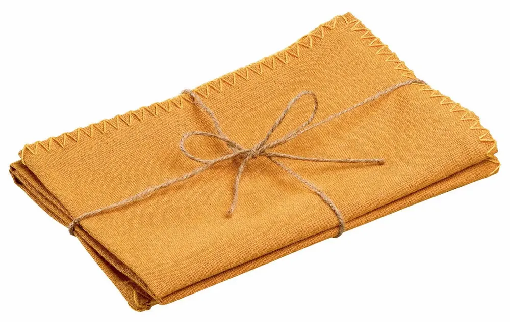 Napkins - Set of 2 recycled table napkins Delia Tournesol 41 X 41 - MAISON VIVARAISE - SDE VIVARAISE WINKLER