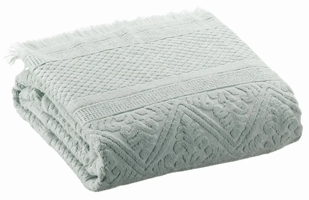 Serviettes de bain - Drap de bain uni Zoé Jade 100 x 180 - MAISON VIVARAISE - SDE VIVARAISE WINKLER