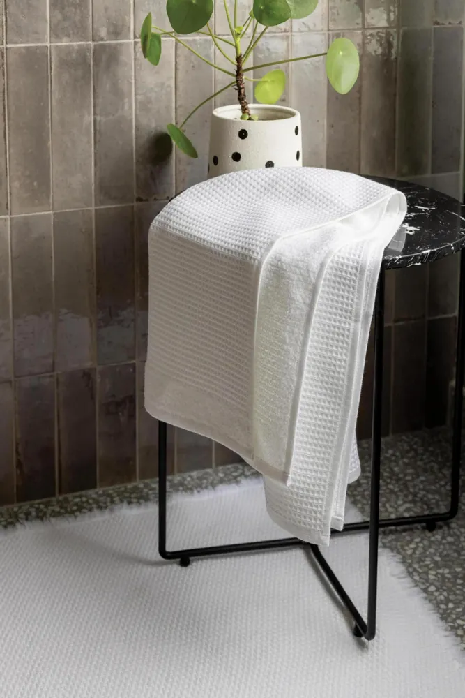 Bath towels - Recycled Bath Towel Abby Blanc 50 X 100 - MAISON VIVARAISE - SDE VIVARAISE WINKLER