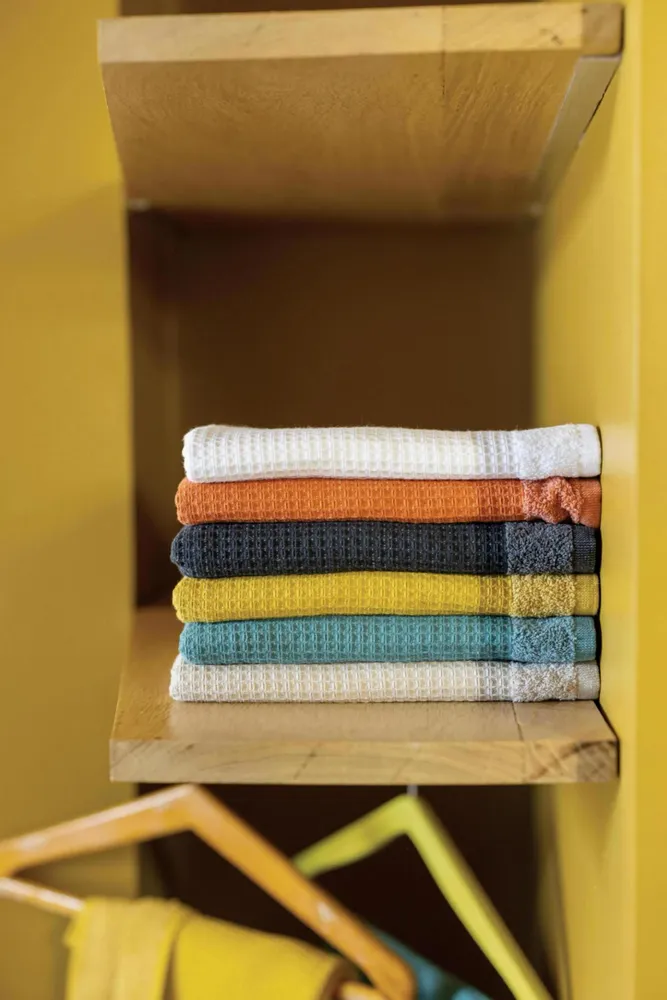 Serviettes de bain - Drap de bain recyclé Abby Emeraude 90 x 150 - MAISON VIVARAISE - SDE VIVARAISE WINKLER