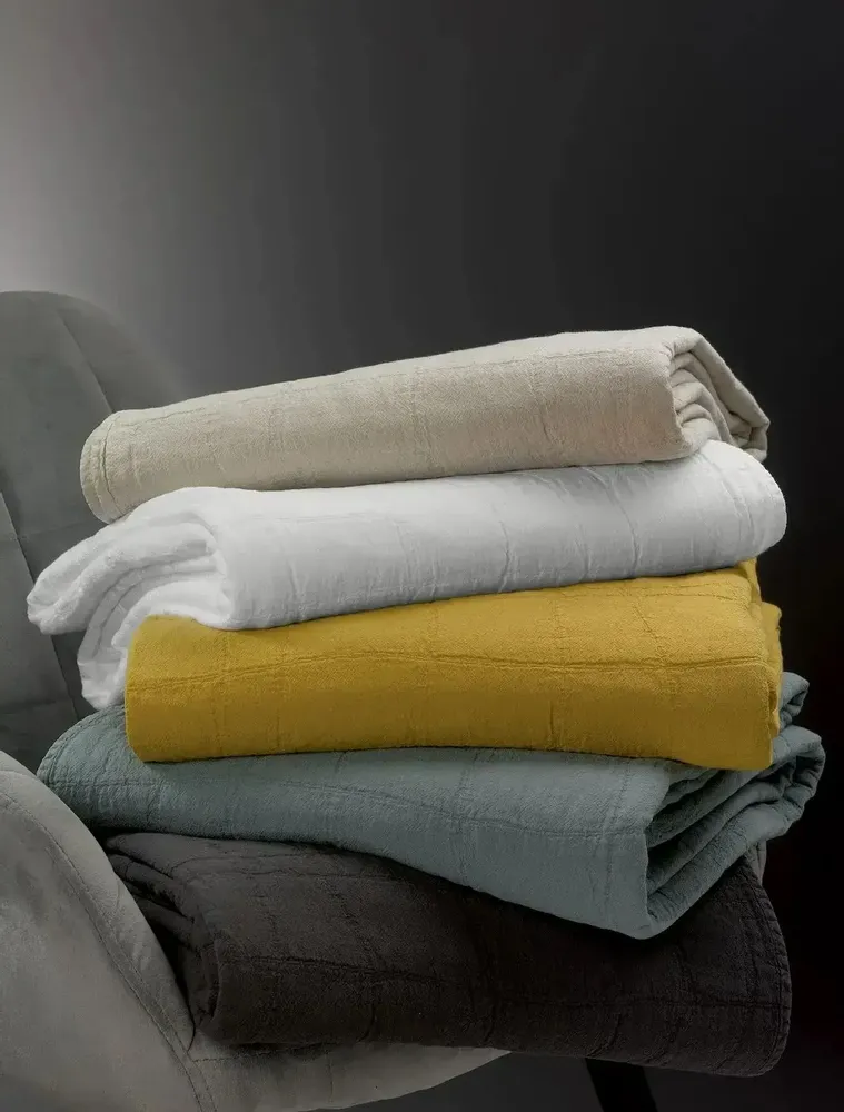 Bed linens - Recycled Bed Throw Titou Lin 240 X 260 - MAISON VIVARAISE - SDE VIVARAISE WINKLER